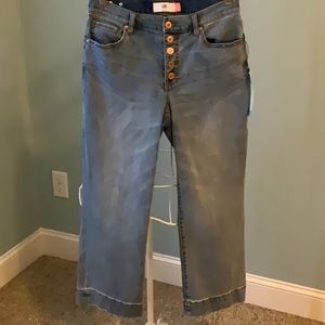 Cabi Button Fly Cropped Jeans, Palm Beach Crop, NWT